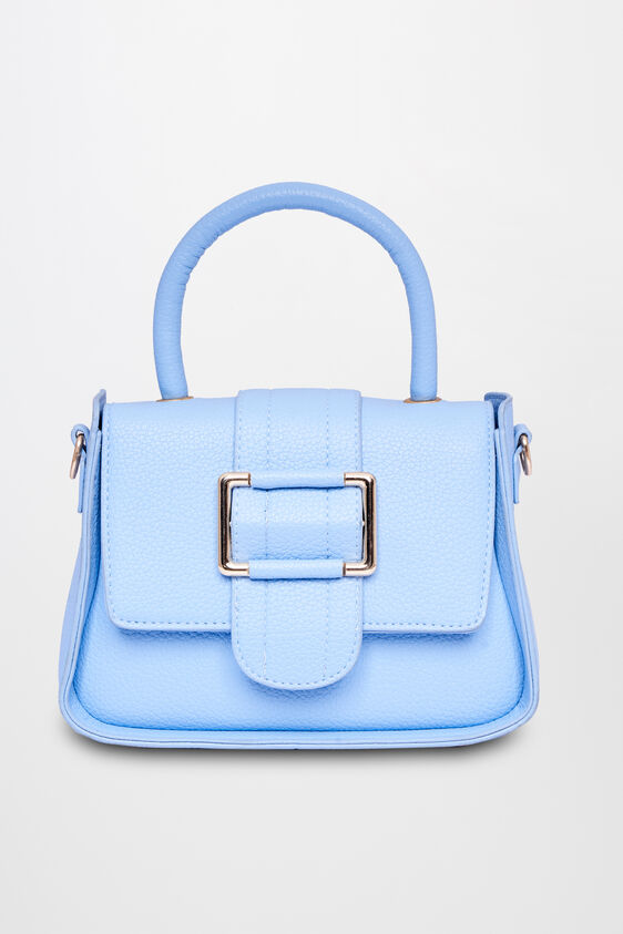 Powder Blue Regular Textured Sling Bag, , image 1